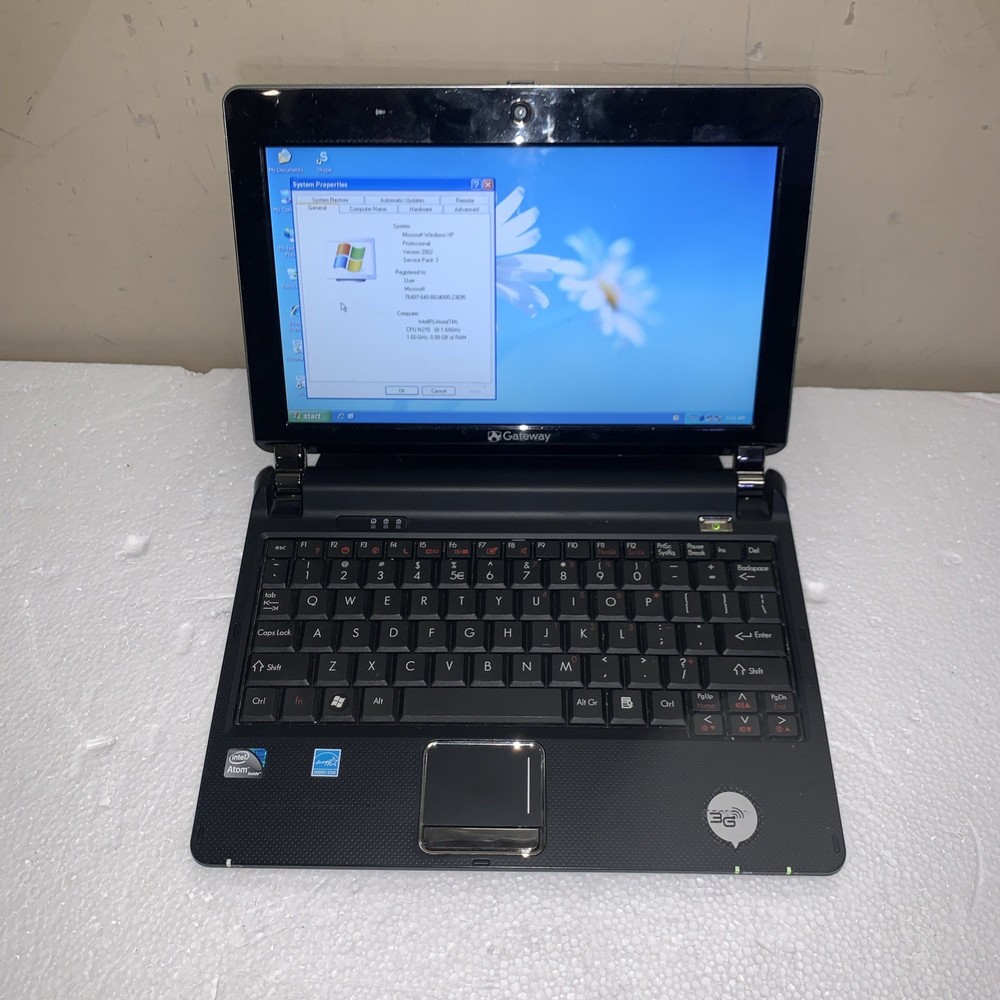 Gateway Netbook KAV6 Intel Atom N270 1.6GHZ 160GB HD 1GB RAM Windows XP PRO SP3