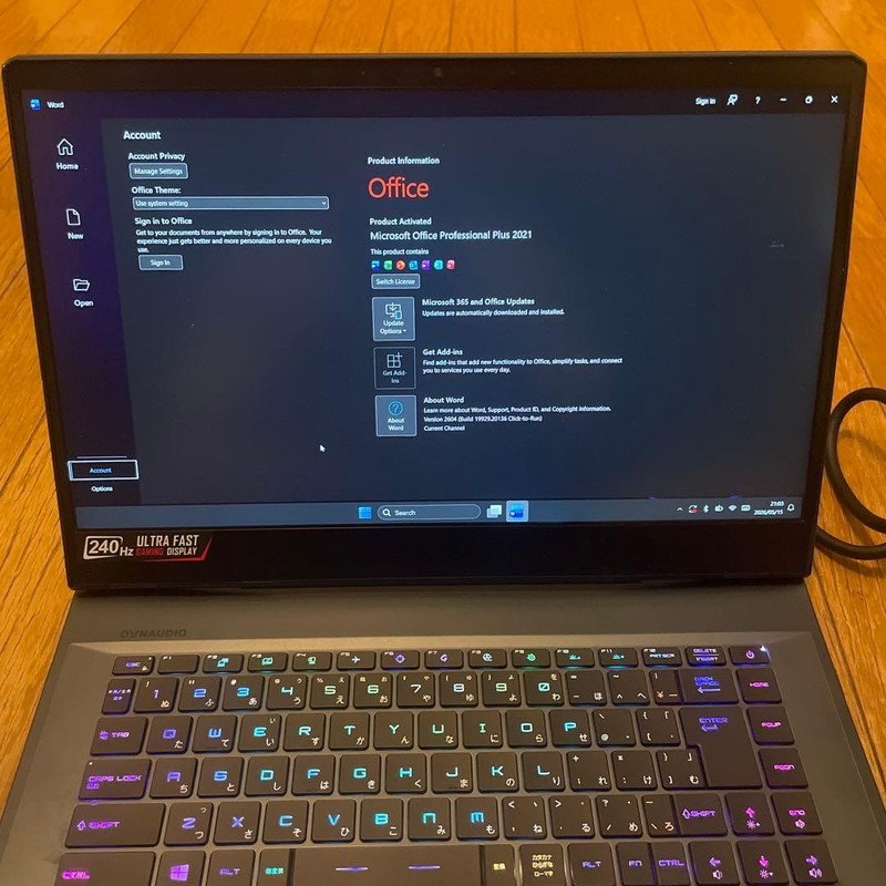 MSI GE66 Raider i9-10980HK 16GB 256GB SSD Windows 11 Pro Office 2021 Junk gallery