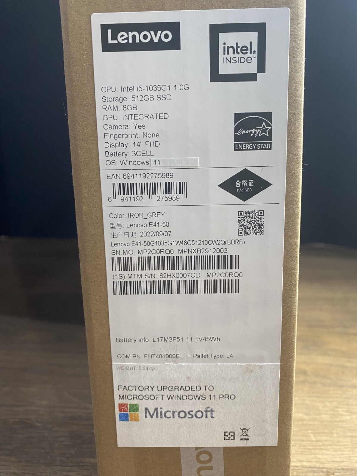 Lenovo E41-50 I5-1035G1 8GB RAM 512GB HDD - NEW OPEN BOX gallery