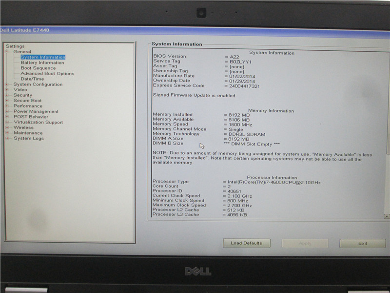 Dell Latitude E7440 Laptop i7-4600U 2.1GHz 8GB No SSD No OS Grade C gallery