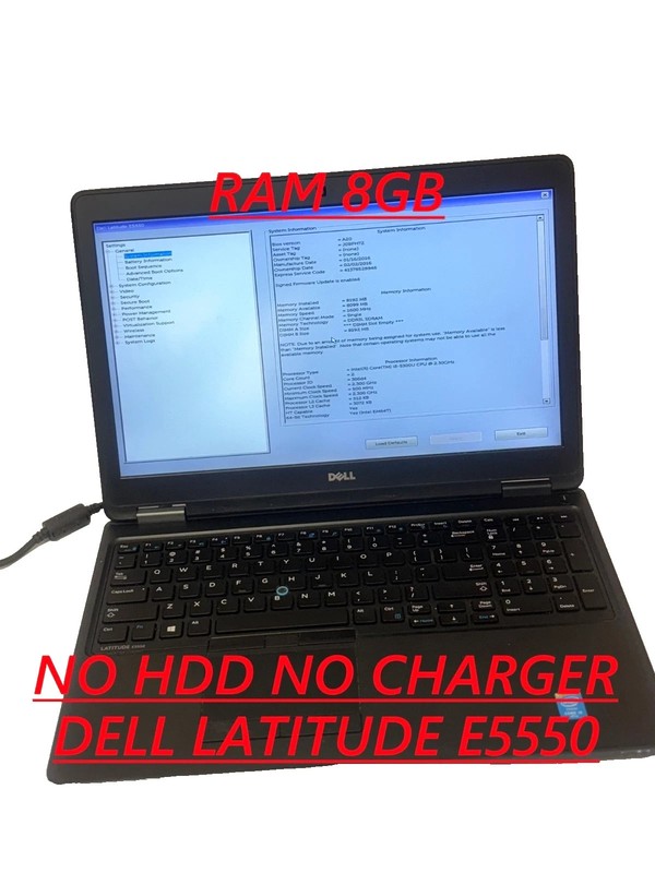 DELL LATITUDE E5550 I5-5300U 2.30GHz NO HDD NO CHARGER LAPTOP gallery