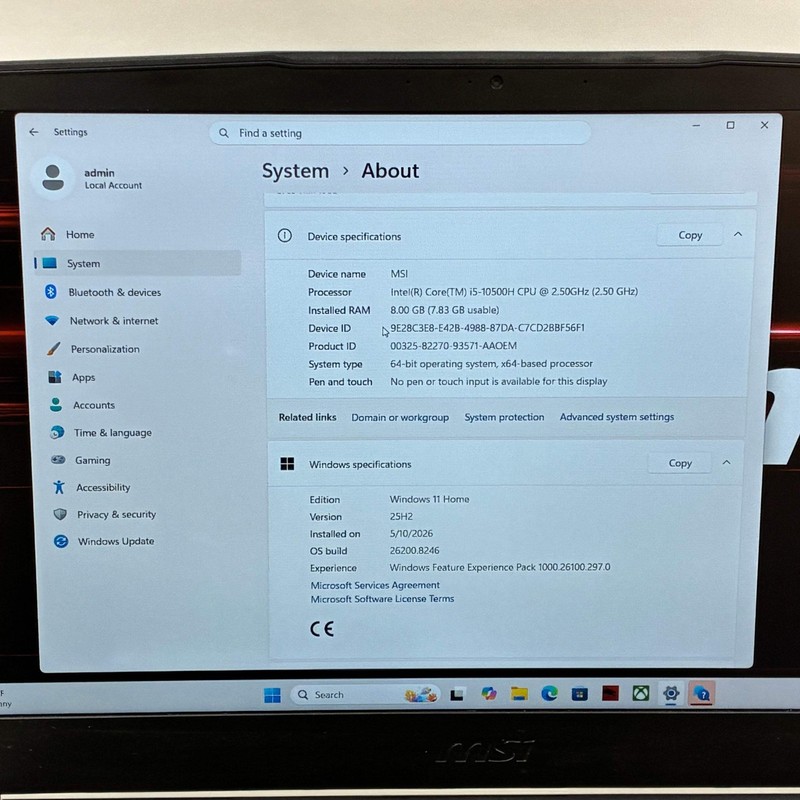 MSI Thin GF65 MS-16W2 15.6" i5-10500H 2.5GHz 8GB RAM 512GB SSD RTX 3060 READ gallery