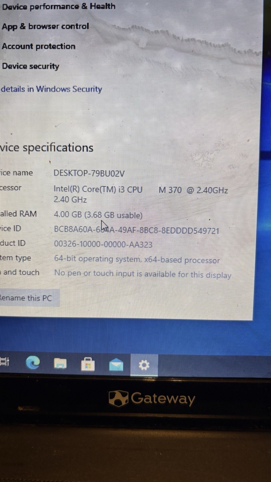 Gateway NV55C56U Laptop Intel Core I3-M370 2.4GHz, 4GB RAM, 320GB, No Charger gallery