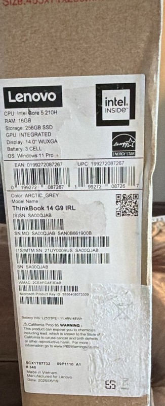 Lenovo ThinkBook 14 G9 IRL 14" Core 5 210H 16GB 256GB SSD W11 Pro gallery