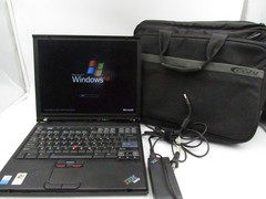IBM ThinkPad 2373 4TU Vintage Laptop Intel Pentium M w/ Charger Bag Read