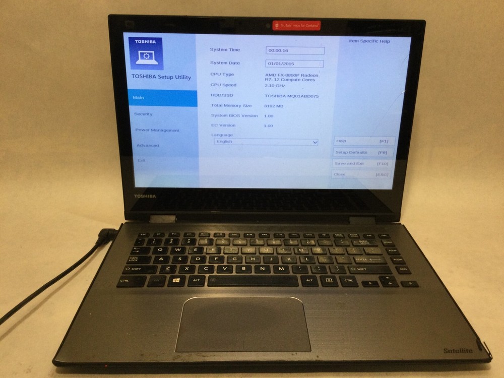 Toshiba Satellite E45DW-C4210 / AMD FX-8800P R7 / (CRACKED/MISSING PARTS!) -MR