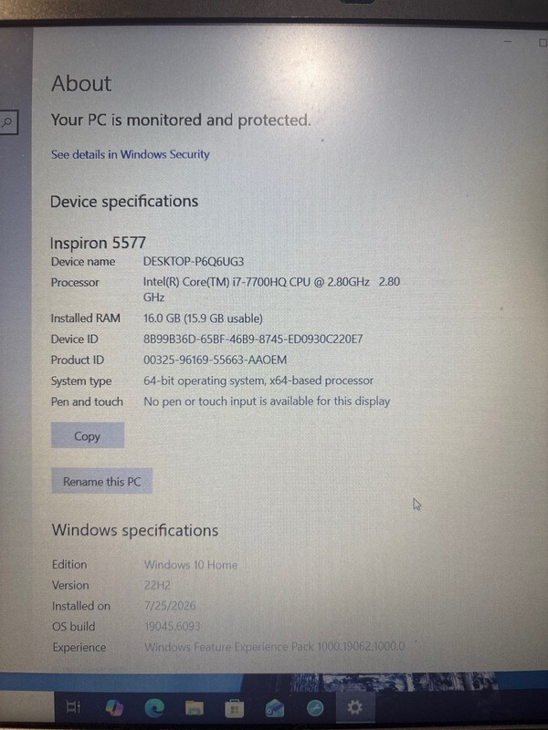 Dell Inspiron 5577 15.6" Gaming i7-7700HQ 16GB RAM + 128GB SSD + 1TB HDD Dual gallery