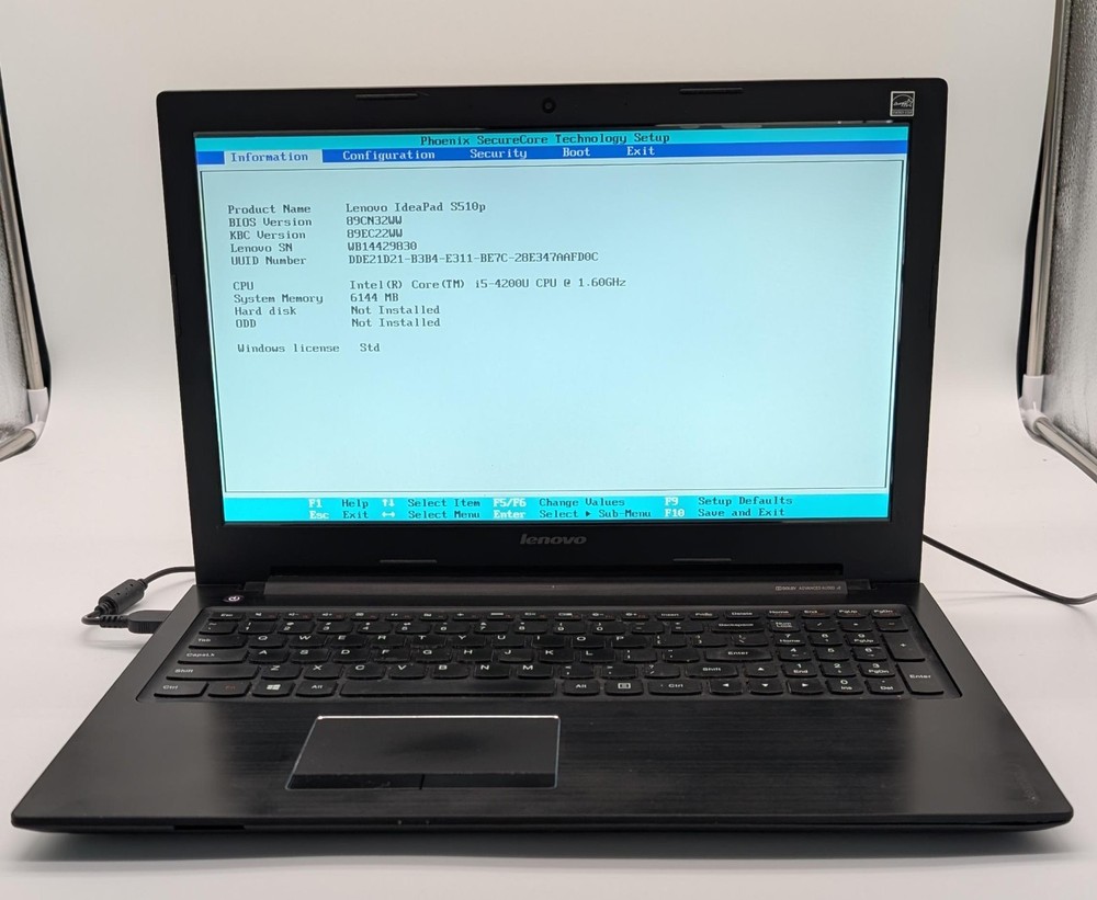 Lenovo Ideapad s510p (non-touch) Laptop Intel i5-4200u 6GB RAM NO HD/OS/DVD/AC
