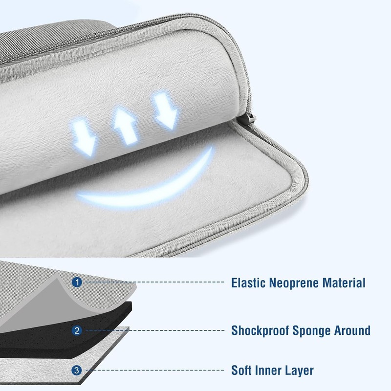 Sleeve for 13-13.3 inch Laptop, Polyester Vertical Computer Sleeve Bag with Pock gallery