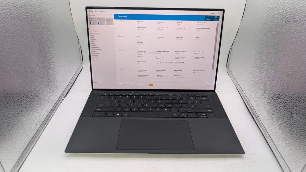 Dell XPS 15 9500 i9-10885H GTX 1650 TI 32GB Of Memory Batt Excellent No Ssd