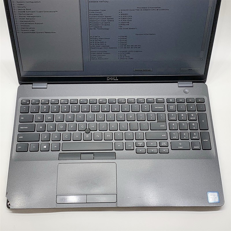Dell Latitude 5501 Laptop Intel Core i5 9400H 2.50GHZ 15.6" FHD 8GB RAM NO HDD gallery
