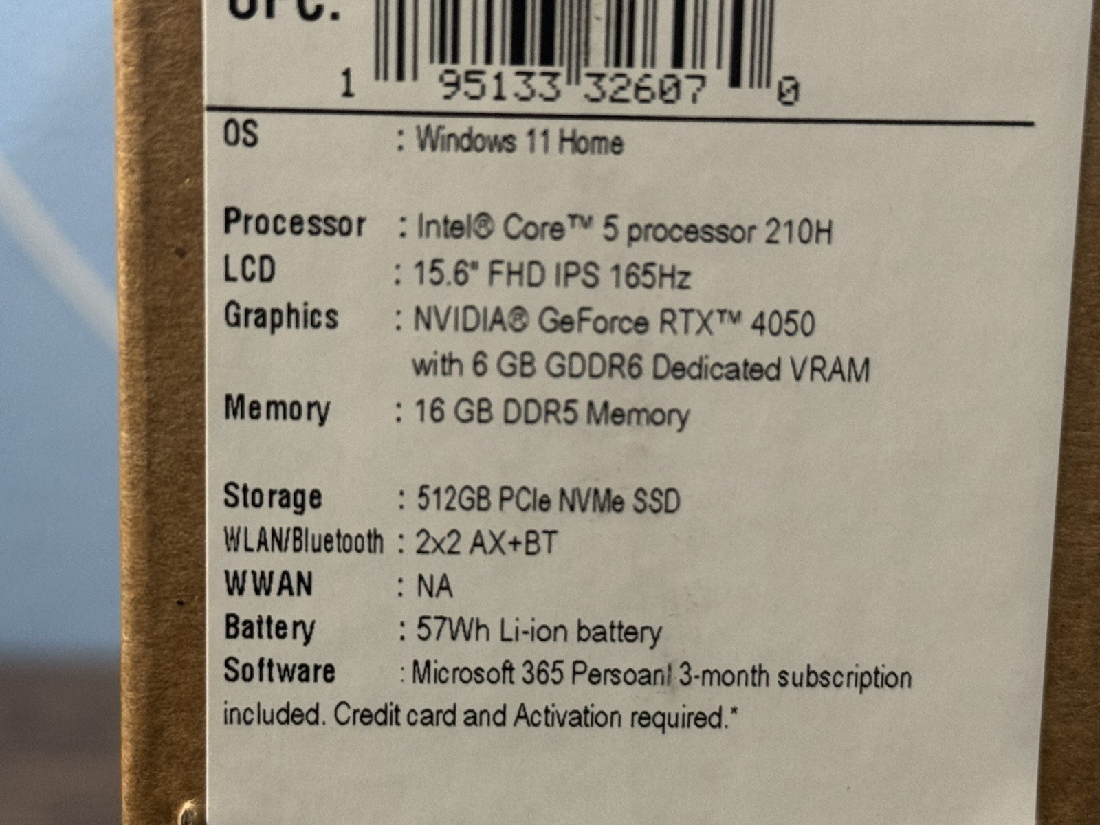 Acer Nitro V 15 Laptop -Intel Core 5 - Geforce RTX 4050 - 16GB DDR5 - New Sealed gallery