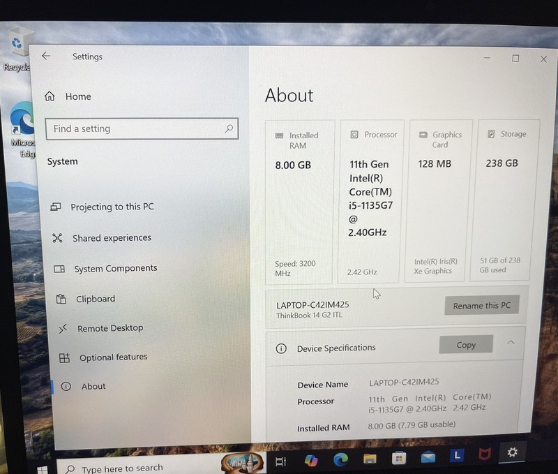 Lenovo ThinkBook 14 G2 ITL 14" Core i5-1135G7 8GB RAM 256GB SSD, Fingerprint gallery