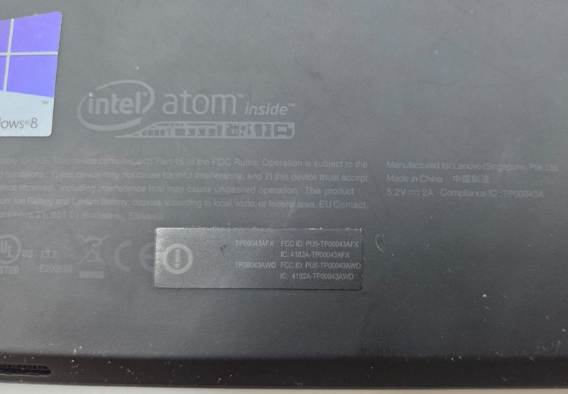 Lenovo ThinkPad Windows 8 Pro Intel Atom Inside FOR PARTS gallery