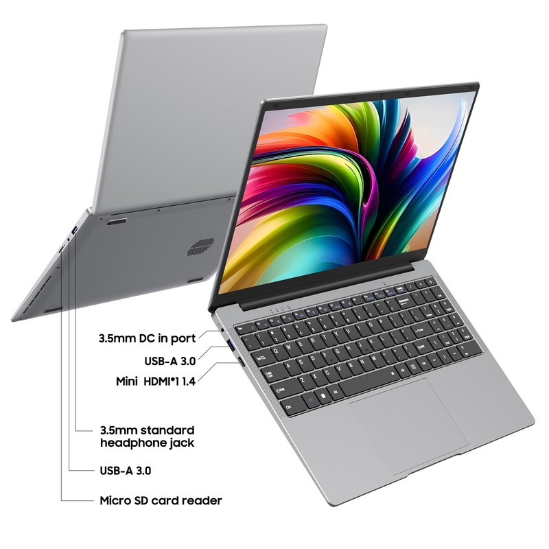 15.6" Laptop PC 12+256GB,Windows 11 Pro Computer,Intel Celeron N4000,MS Office gallery
