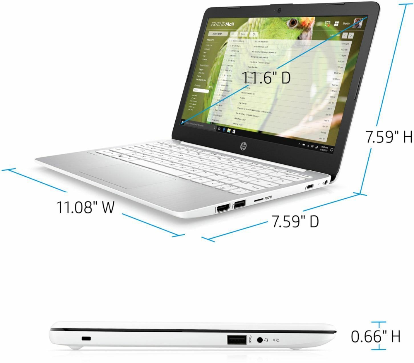 🔥NEW HP Stream 11.6" HD Intel Celeron N4000/4GB/64GB eMMC+1 Yr MS Office 365🔥 gallery