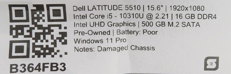 Dell Latitude 5510 i5-10310U @ 2.20GHz 16GB DDR4 500GB M.2 Win11 Pro gallery