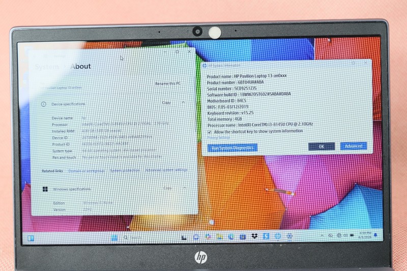 HP Pavilion 13-an003xxx Intel Core i3-8145U 2.1GHz 4GB RAM 128GB SSD Win 11 Home gallery