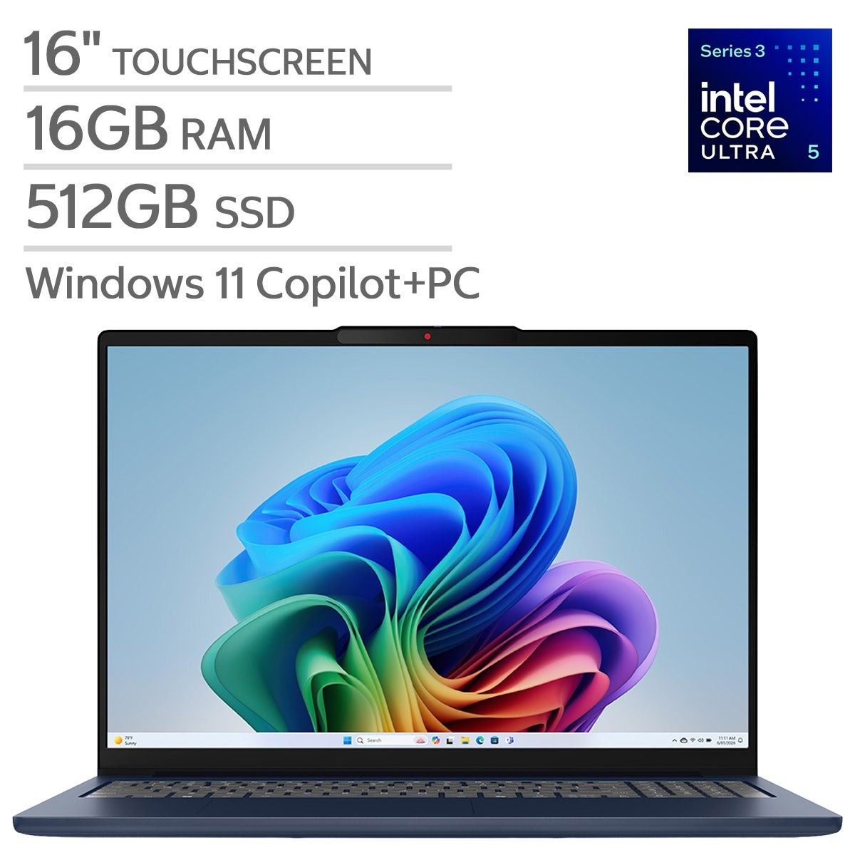 Lenovo IdeaPad Slim 5i 16" WUXGA Touch Laptop - Ultra 5 322, 16GB RAM, 512GB SSD gallery