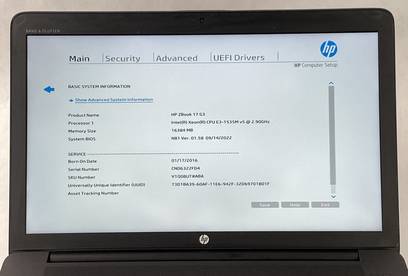 HP ZBook 17 G3 Intel Xeon E3 1535M V5 2.9GHz 16GB RAM 17.3" No Battery No HDD/OS gallery