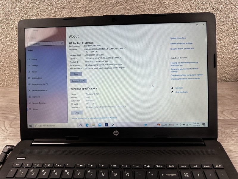 HP 15-db0011dx 15.6" Laptop AMD A6-9225 R4 / 4GB RAM / 930GB HDD / Win 8 HOME gallery