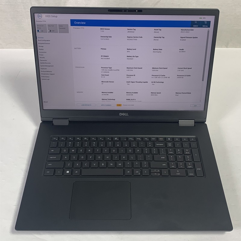 Dell Precision 7770 17" Laptop i7-12850HX 2.1GHz 32GB 512GB NVMe SSD - Win11 gallery