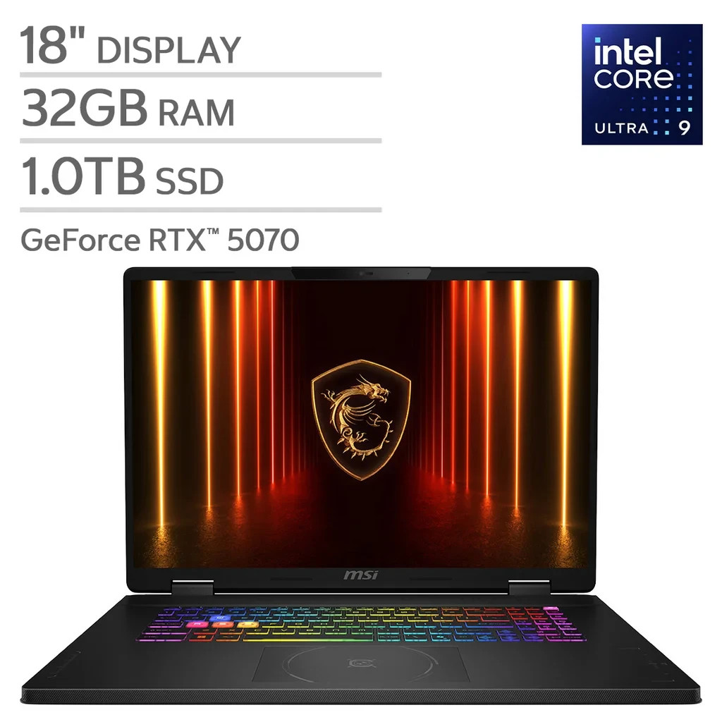 MSI Crosshair 18 HX AI 18" Gaming Laptop - Intel Core Ultra 9 275HX - NVIDIA RTX gallery