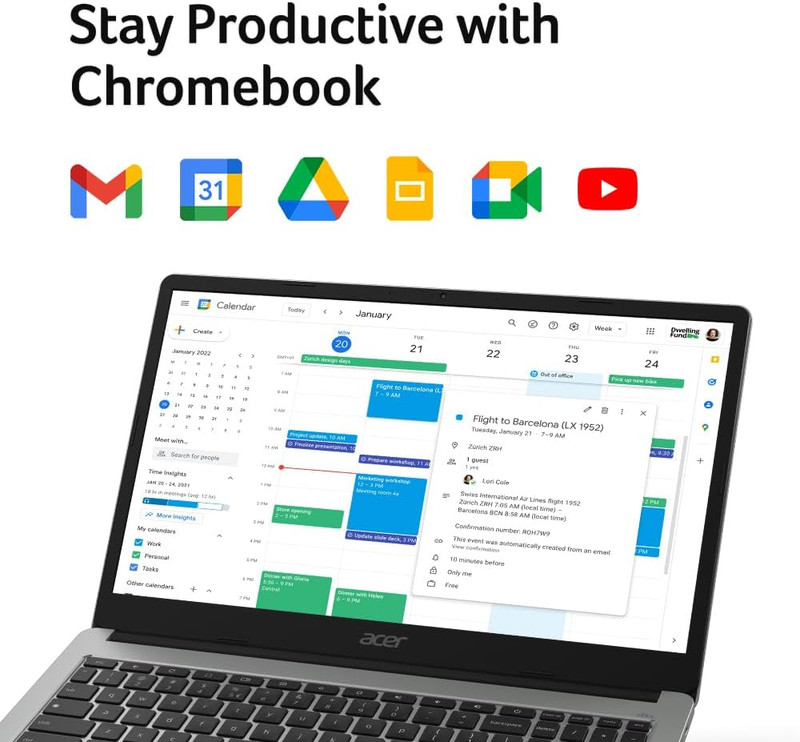 Chromebook 315 Laptop | Intel Celeron N4500 | 15.6" Full HD IPS Display | Intel gallery