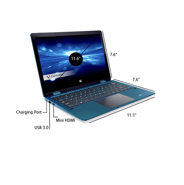 Gateway Convertible 11.6" (64GB SSD, Intel Celeron 4020, 1.10GHz, 4GB RAM)... gallery