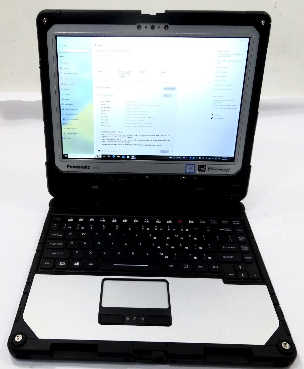 Panasonic Toughbook CF-33 12" QHD Core i5-7300U 2.6GHz 16GB 128GB LTE gallery