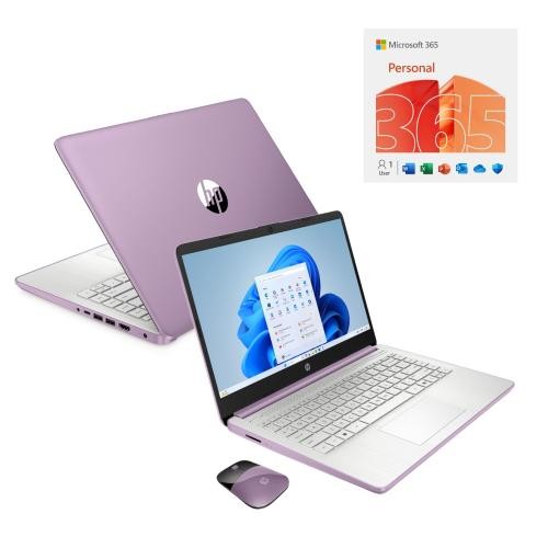 HP 14 HD Touchscreen Laptop Intel N150 4GB RAM 128GB SSD Winter Lavender Bundle