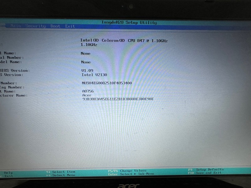 Acer Aspire One Q1VC Mini Laptop Intel Celeron 847 No HDD 4GB RAM Used gallery