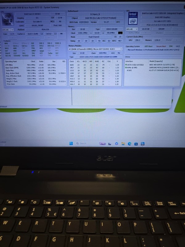 17" Acer Aspire A317-52 | i3 10th Gen 20GB RAM 256GB SSD + 1TB HDD | HD+ Win 11 gallery
