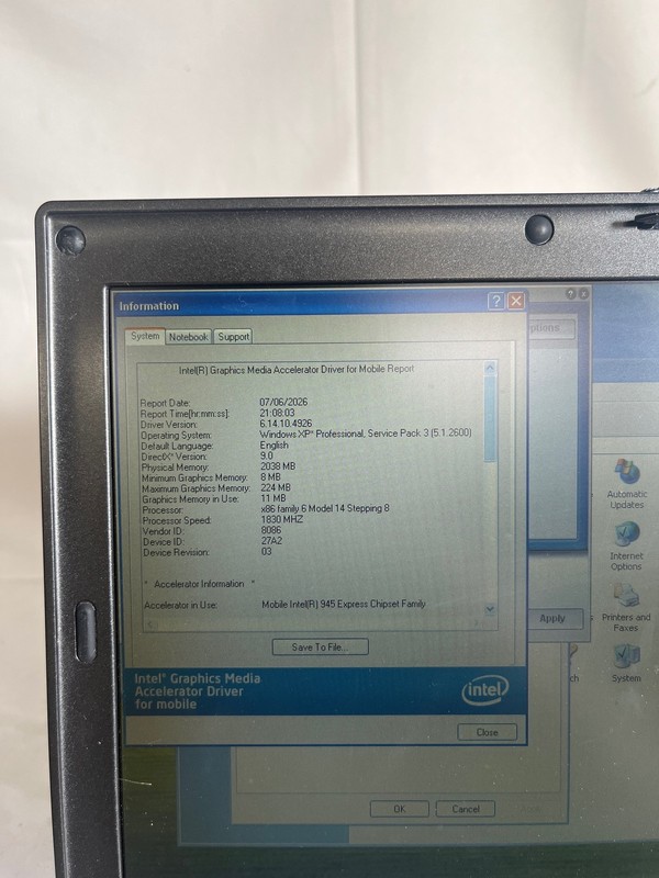 Dell Latitude D620 Win XP Intel T2400 @ 1.83GHz 2GB 80GB HDD 14.1" gallery