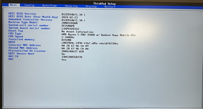 Lenovo Thinkpad T495 AMD Ryzen 5 PRO 3500U @2.1GHZ - 8GB RAM - NO SSD -BIOS LOCK gallery