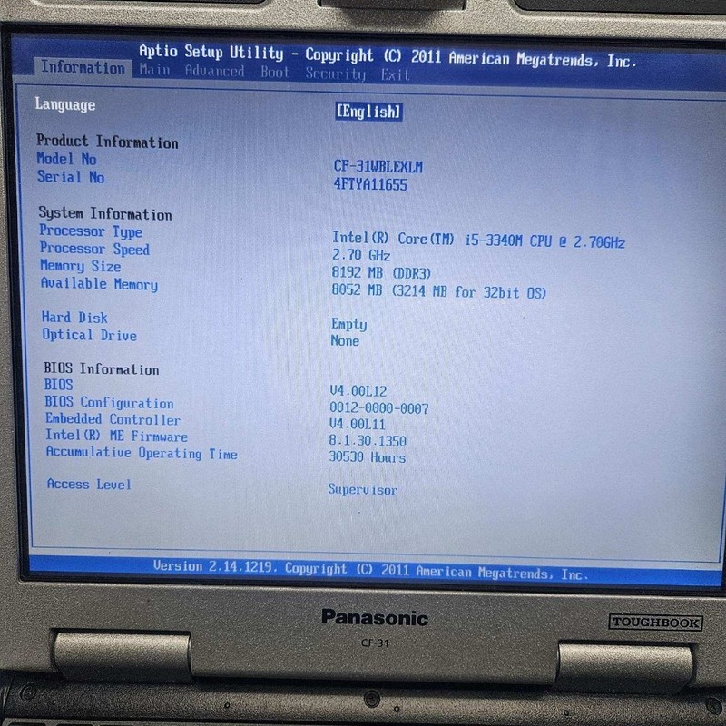Panasonic CF-31 MK4 3rd GEN Core i5 WIN10 PRO 16GB 240GB SSD WWAN BLACK gallery