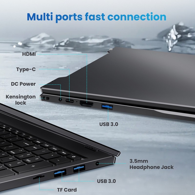 2026 Jumper 17.6" FHD Laptop Intel N95 640GB SSD 3.4GHz Win11 WiFi6 Office 365 gallery