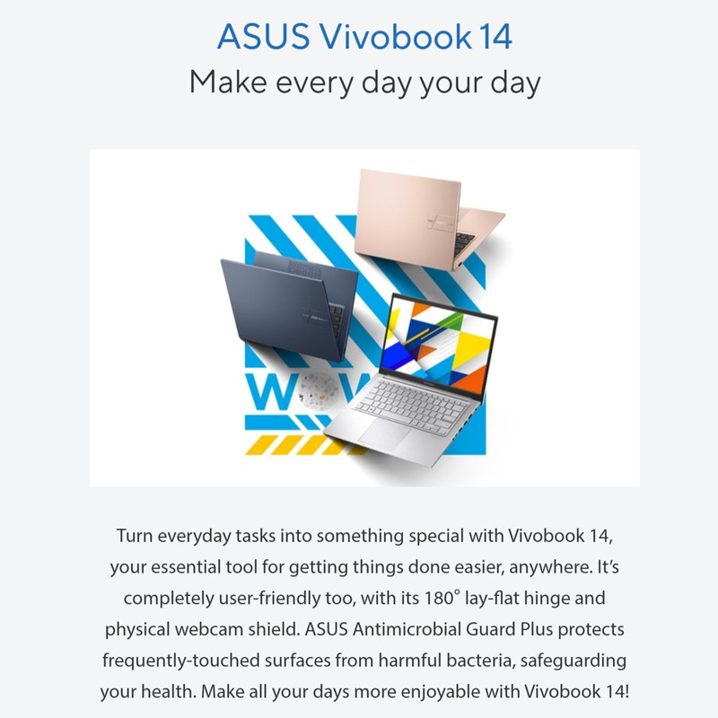 2026 ASUS Vivobook 14" FHD Laptop, 6-Core Intel i3-1315U, Up to 40GB RAM 2TB SSD gallery