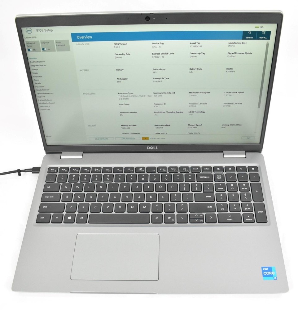 Dell Latitude 5520 Laptop i5-1135G7 2.4GHz 16GB 256GB SSD No OS *See Details*