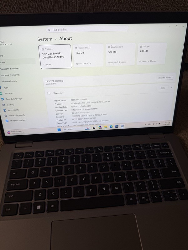 DELL LATITUDE 5430 CORE i5 12TH GEN 16GB RAM 256GB SSD TOUCHSCREEN gallery