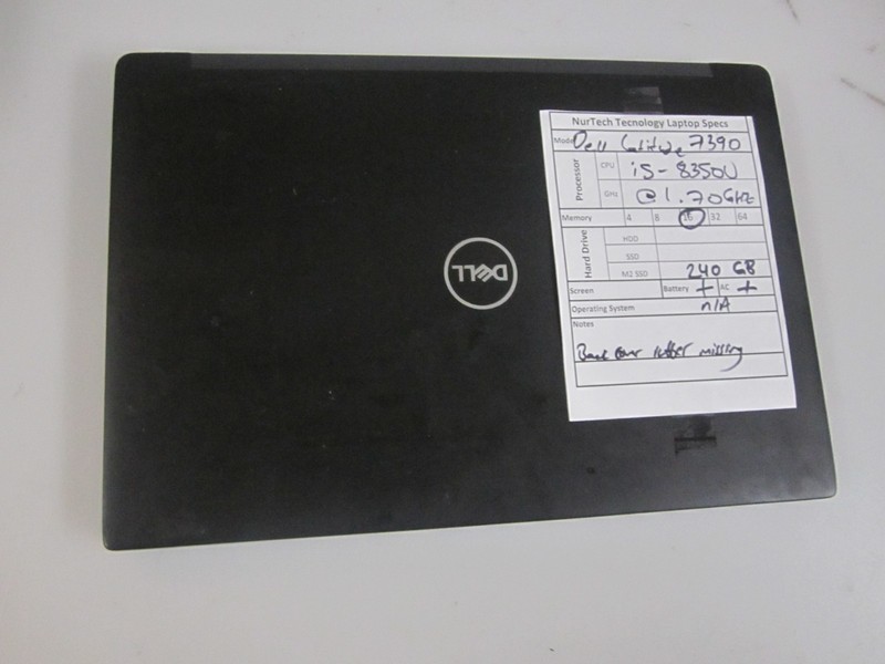 Dell Latitude 7390 i5-8350U 1.70Ghz 16GB 240M2SSD Laptop NO OS w/AC READ gallery