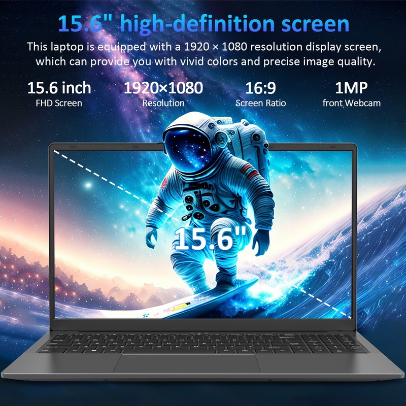 Auusda 15.6'' light gaming laptop AMD R7 5825U 32GB RAM 1TB SSD W11 PRO TypeC gallery