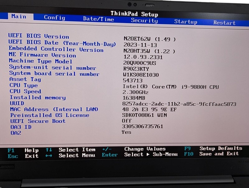 Lenovo ThinkPad x1 Extreme Gen 2 i9-9880H 2.30GHz 16GB RAM 1TB SSD- Grade d gallery