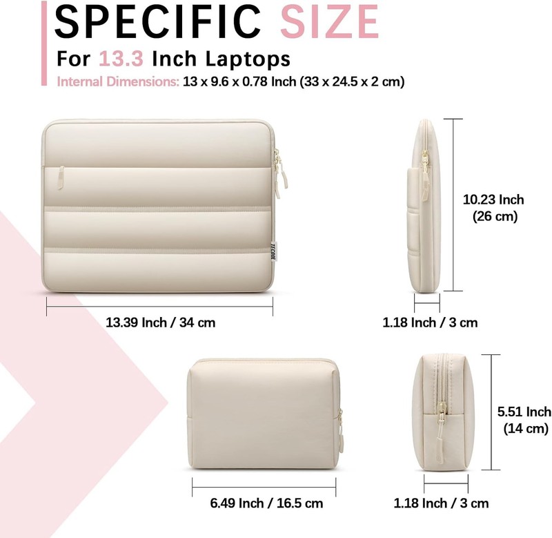 Sand Waterproof 13 Inch Laptop Sleeve for MacBook Air 13, Neo 13 & Pro 14 gallery