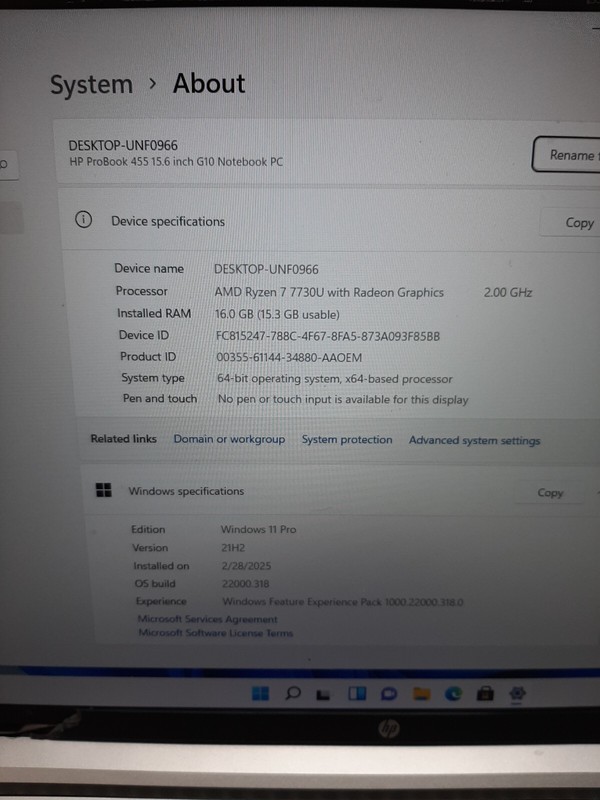 HP ProBook 445 G10 AMD Ryzen 7 7730U 2.0GHz 16GB RAM 256GB SSD Win11 #97 gallery