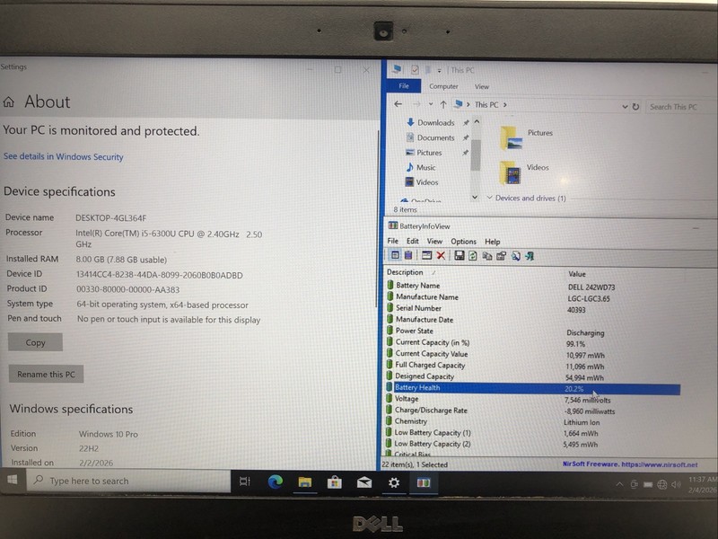 Dell Latitude E7470, Intel Core i5-6300U @2.40Ghz, 8GB RAM, 256GB SSD, W10Pro gallery