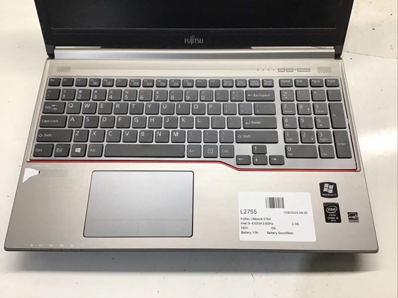 Fujitsu Lifebook E754 Intel i5-4300M 2.6GHz 2 GB NO HDD No Batt gallery
