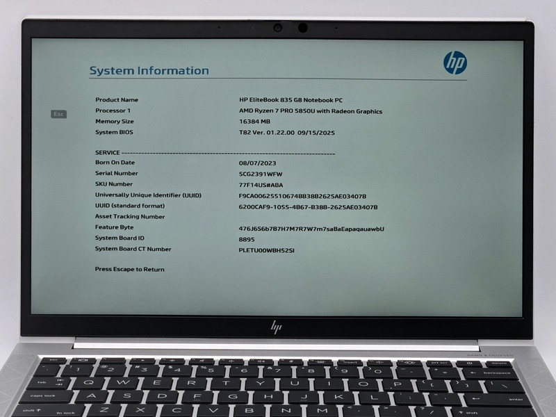 HP EliteBook 835 G8 13" FHD Touch RYZEN 7 PRO 5850U 512GB 16GB W11P Backlit gallery