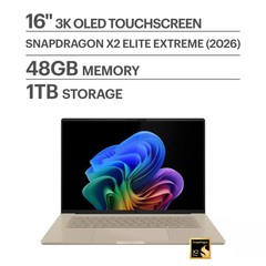 ASUS – Zenbook A16 16″ 3K OLED Touchscreen Laptop – Snapdragon X2 Elite Extre…