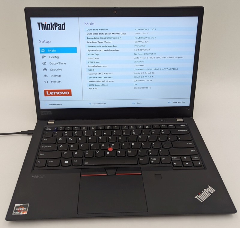 Lenovo ThinkPad T14 Gen 2 14" Laptop Ryzen 5 PRO 5650U 16GB RAM 256GB NVMe Win11 gallery